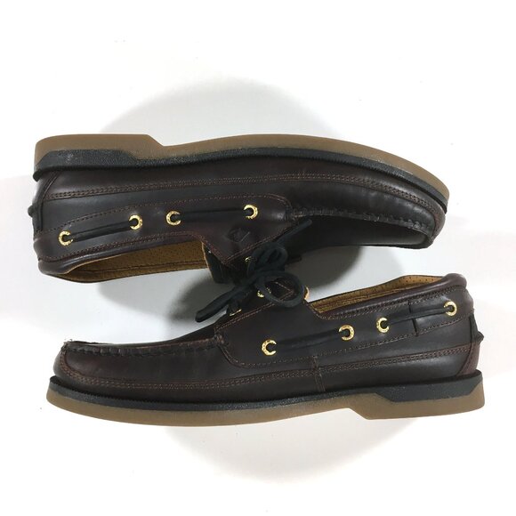 Sperry Gold Cup Mako 2-Eye Boat Shoes Mens Size 12 Brown Leather STS25261 - Picture 3 of 9